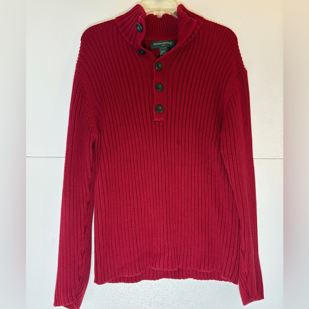 Banana‎ Republic Men's Crimson Crewneck Sweater Size Large